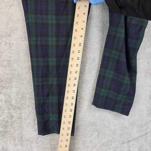 J Crew Cameron Pants Womens 8P Green Navy Plaid Wool Blend Ankle Dress Trousers - Picture 4 of 13